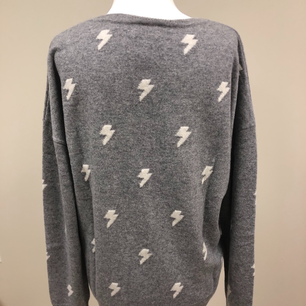 100% Cashmere Lightning Bolt Pullover Sweater - Picture 3 of 5